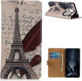 Nokia 2.4 Book Case Hoesje Wallet Met Eiffeltoren Print