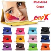 EmpX.nl Apple iPad Mini 4 360° Draaibaar tablethoes Groen Kunstleer | 360° Draaibaar Cover | Easy-click beschermhoes | Book Cover | passend hoes | Book Case | iPad Mini 4