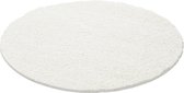 Rond Shaggy Tapijt 50 mm Poolhoogte Crème Kleur