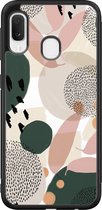 Leuke Telefoonhoesjes - Hoesje geschikt voor Samsung Galaxy A20e - Abstract print - Backcover zwart - Print / Illustratie - Beige