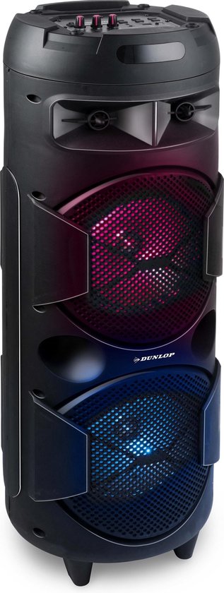 Haut-parleur Bluetooth Dunlop - Portable - 2x10 Watt - Connexion microphone  - Radio FM | bol.com