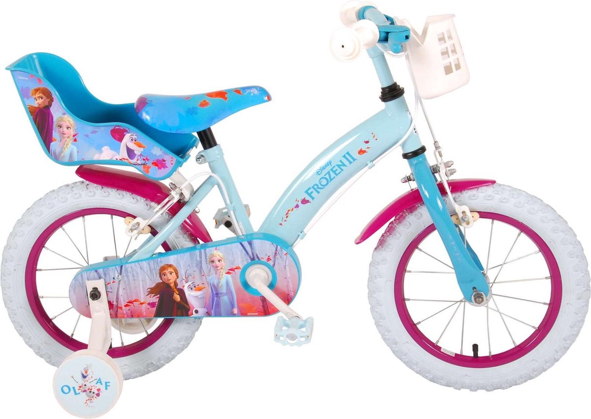 Volare Disney Frozen 2 Kinderfiets - Meisjes - 14 inch - Blauw/Paars