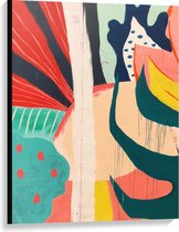 Canvas  - Gekleurde Vakken met Patronen - 75x100cm Foto op Canvas Schilderij (Wanddecoratie op Canvas)