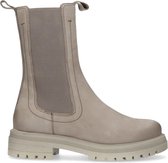 Manfield - Dames - Taupe leren chelsea boots - Maat 39