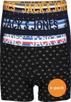 JACK & JONES boxers Jachenrik trunks (6-pack) - blauw uni en dessin - Maat: M