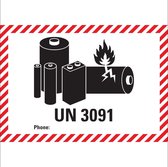Sticker Lithium-Ion UN 3091 zeewaterbestendig 100 x 70 mm