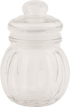 Clayre & Eef Voorraadpot Deksel Ø 8*10 cm / 170 ml Transparant Glas Rond Voorraadbus Bewaarpot Opbergpot