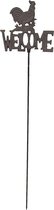 Clayre & Eef Tuinsteker 22*2*100 cm Bruin Ijzer Tuinprikker Gazonsteker Tuin Decoratie
