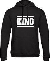 King / Queen Hoodie Lines (King - Maat XS) | Koppel Cadeau | Valentijn Cadeautje voor hem & haar