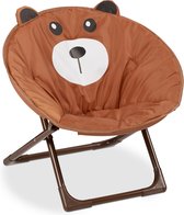 Relaxdays kinderstoel moon chair - relaxstoel voor kinderen - campingstoel - inklapbaar - Beer