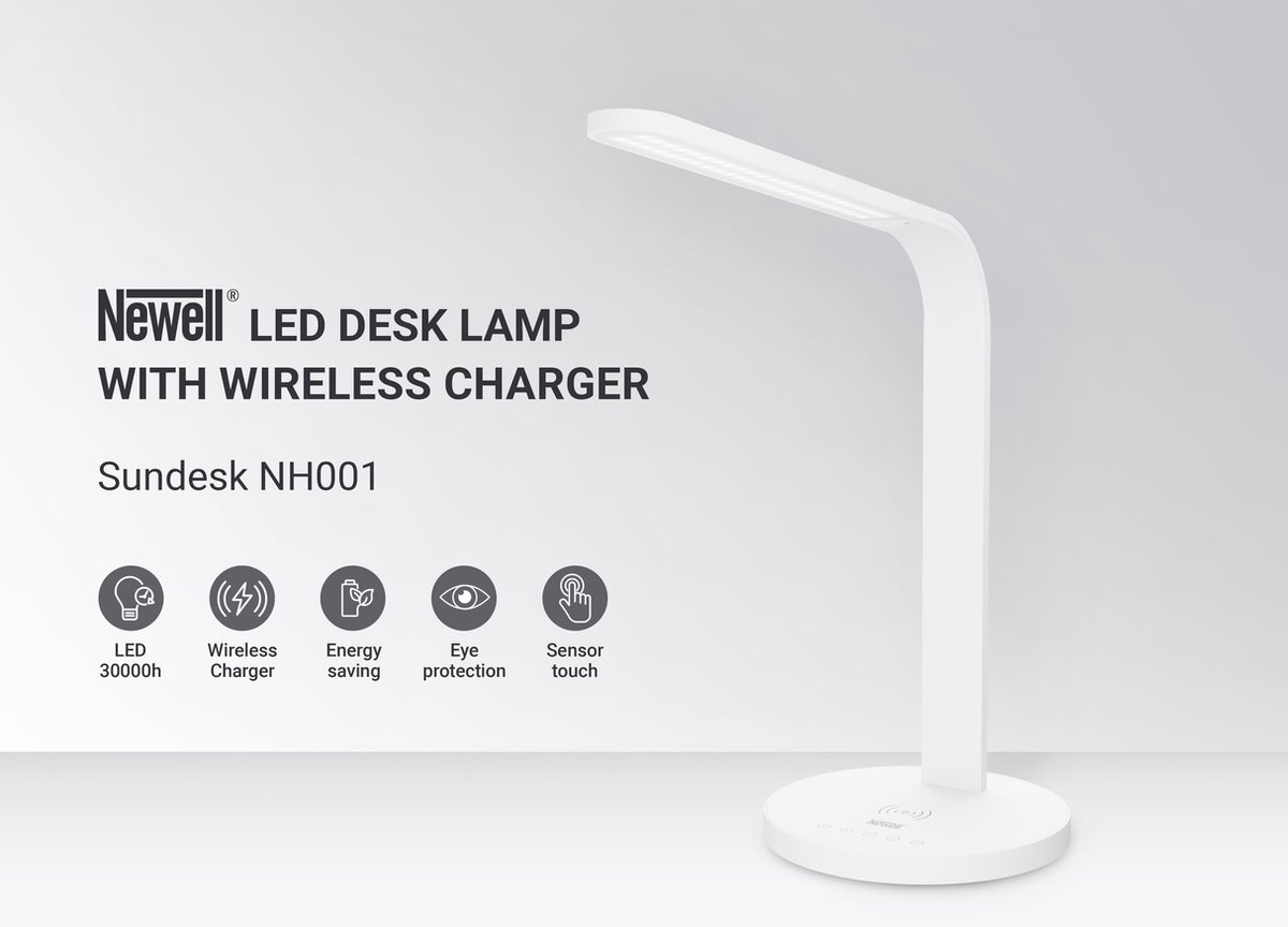 Newell Sundesk NH001 LED Bureaulamp 10W Draadloos Opladen