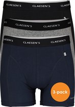 Claesen's Basics boxers (3-pack) - heren boxers lang - zwart - grijs en blauw - Maat: XL