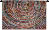 Wandkleed Cirkels met patroon - Rond gekleurd tapijt Wandkleed katoen 120x80 cm - Wandtapijt met foto