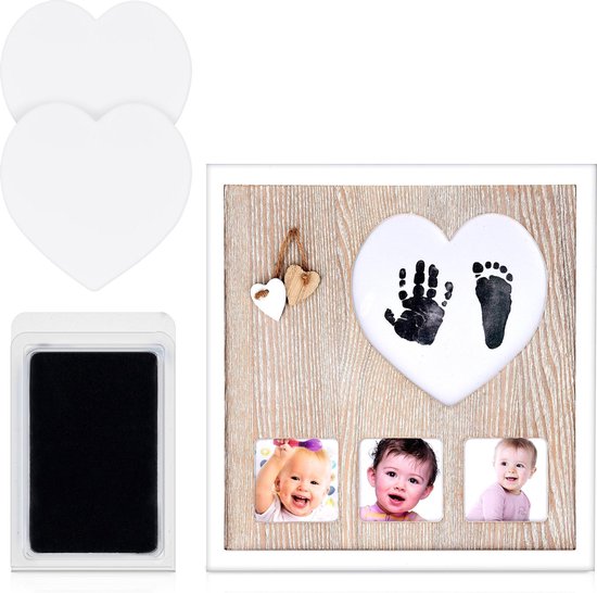 Baby Frame Kit - Fotolijst met stempelkussen om hand- of voetafdruk | bol.com