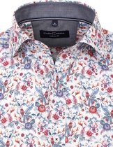 Casa Moda Overhemd Rood Met Bloemenmotief 413581000 - L