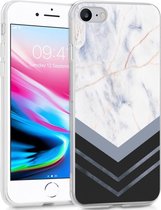 iMoshion Design voor de iPhone SE (2020) / 8 / 7 / 6(s) hoesje - Marmer - Wit / Zwart