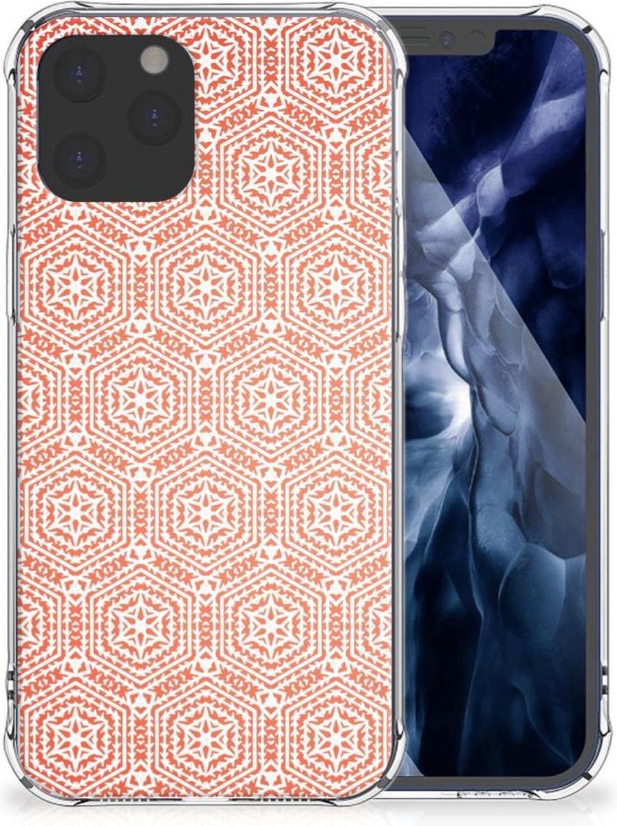 TPU Case Anti-Shock voor iPhone 12 Pro Max Doorzichtige Silicone Hoesje Pattern Orange