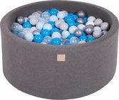 Ballenbak KATOEN Donker Grijs - 90x40 incl. 300 ballen - Violet, Donker Roze, Lime, Turquoise