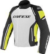 DAINESE RACING 3 D-DRY BLACK WHITE FLUO RED JACKET 48 - Maat - Jas