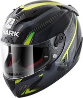 SHARK RACE-R PRO CARBON ASPY Motorhelm Integraalhelm Carbon Antraciet Geel - Maat XL