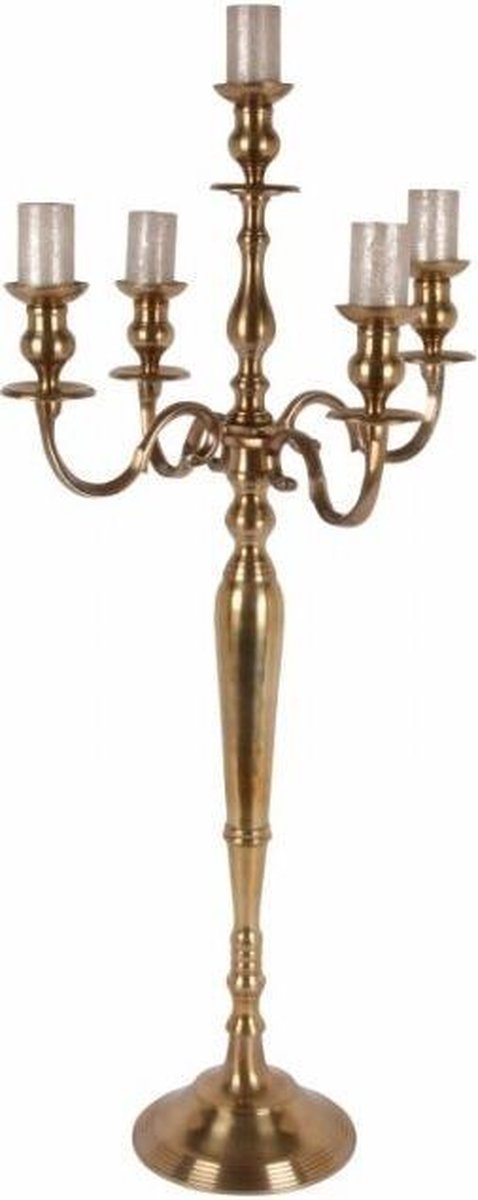 Kandelaars - candle holder | antique gold | 105 cm - goud - 105 cmgewicht: 3950 gramherkomstland: indiacbs code: 73269098merk: dutch style