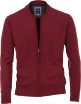 Redmond heren vest katoen - met rits - warm rood melange -  Maat: L