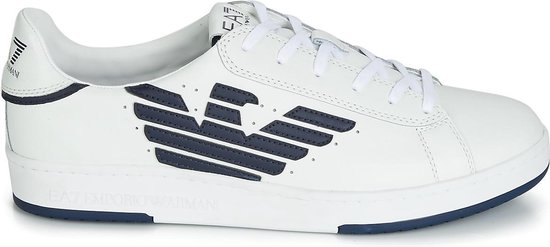Emporio Armani - Heren Sneakers Action Leather White/Navy - Wit - Maat 44 |  bol.com