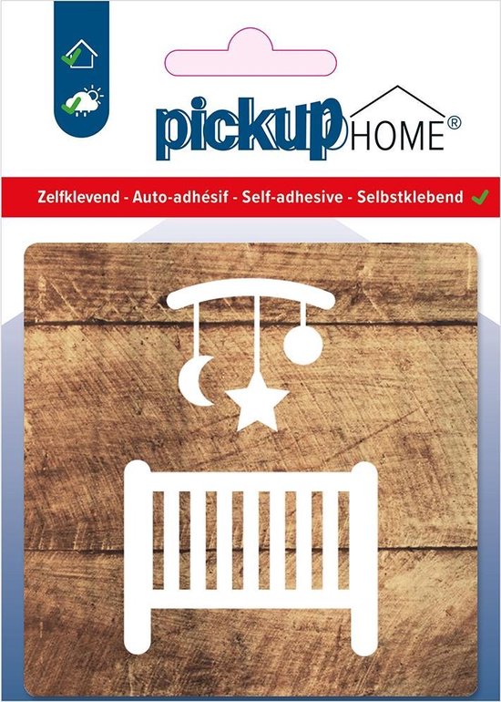 Pickup Babykamer hout - 90x90 mm Pictogram Route Acryl