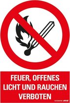 Pickup kunststoff Schild 23x33 cm FEUER OFFENES LICHT UND RAUCHEN VERBOTEN