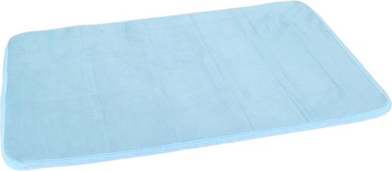 Blauwe sneldrogende badmat 40 x 60 cm rechthoekig - Sneldrogende  badkamermat -... | bol.com