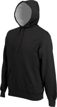 Kariban Heren Zware Contrasterende Hooded Sweatshirt / Hoodie (Zwart)