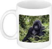 Dieren foto mok gorilla - gorilla apen beker wit 300 ml