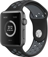 Merkloos Siliconen bandje - Geschikt voor de Apple Watch Series 1/2/3 (38mm) - Zwart