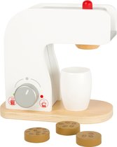 Small Foot - Houten Koffie machine voor speelkeukens - Wit - Peuterspeelgoed - Koffieboontjes