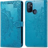 iMoshion Hoesje Geschikt voor OnePlus Nord N100 Hoesje Met Pasjeshouder - iMoshion Mandala Bookcase - Turquoise