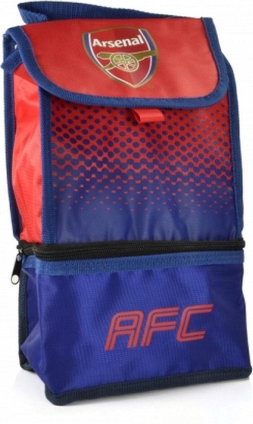 Arsenal FC Officiële Voetbal Fade Design Lunch Bag (Blauw/rood)