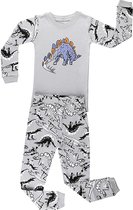 Elowel - Jongen Pyjama 2 Delig, 100% Katoen, Comfortabel, Slim fit Broek | 5 Jaar | Dinosaur