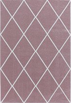 Modern laagpolig vloerkleed Rio - roze diamant - 160x230 cm