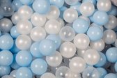 MeowBaby® Ballenbakballen set 300 ballenbak ballen - Wit Pearl, Baby Blauw, Transparant