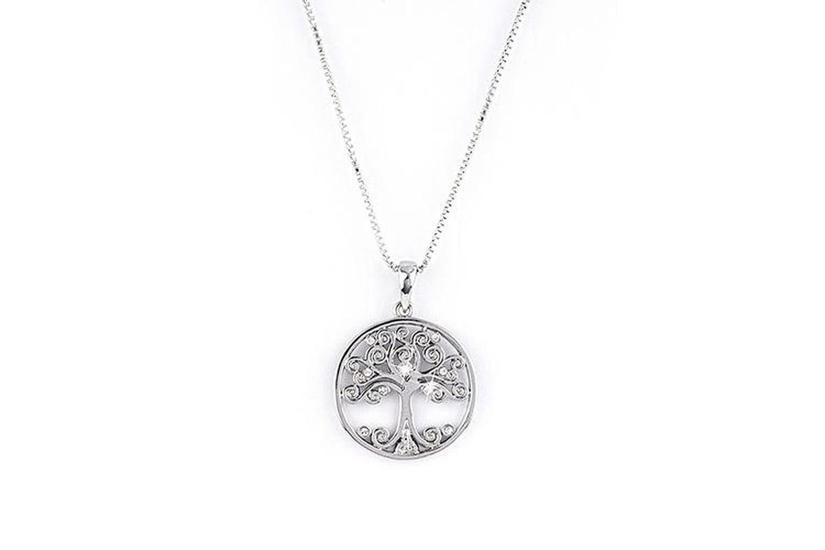 Di Lusso ketting met levensboomhanger - Zilverkleurig