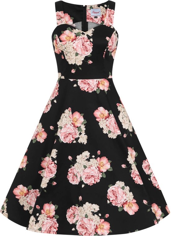 Dancing Days - ENGLISH ROSE Robe évasée - L - Zwart