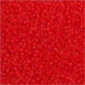 Rocailles, afm 15/0 , d: 1,7 mm, transparant rood, 2-cut, 500gr, gatgrootte 0,5 mm