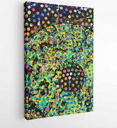 Onlinecanvas - Schilderij - Abstract Dot Painting Art -vertical Vertical - Multicolor - 50 X 40 Cm