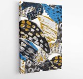 Watercolor seamless pattern with abstract elements. Can be used for any kind of design. Abstract fashion print. Contemporary art.  - Modern Art Canvas-Vertical - 1504239329 - 80*60