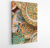 Onlinecanvas - Schilderij - Typical Sicilian Ceramics. Art -vertical Vertical - Multicolor - 115 X 75 Cm