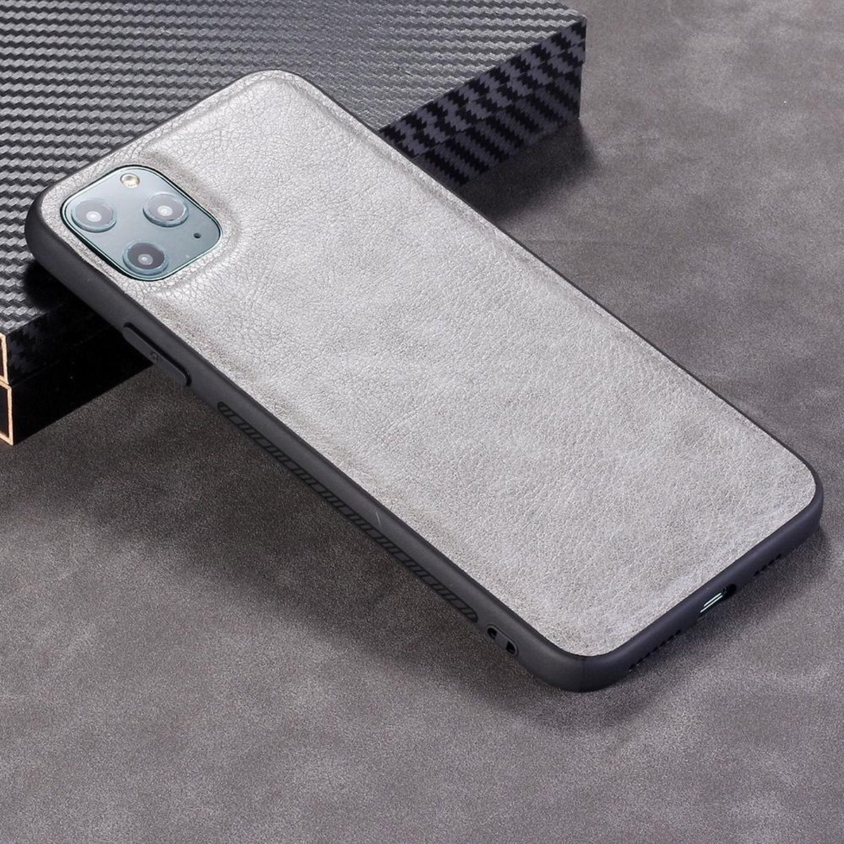 iPhone 11 Pro - Gray Leather cover / case / hoesje