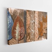 Onlinecanvas - Schilderij - Kitchen Wall Tiles New Consept.flowers .coffee. Art Pic Art Horizontal Horizontal - Multicolor - 40 X 50 Cm
