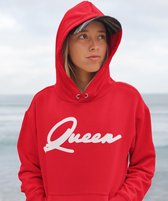 King / Queen Hoodie Red (Queen - Maat L) | Koppel Cadeau | Valentijn Cadeautje voor hem & haar