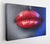 Onlinecanvas - Schilderij - Amazing Lips On Background Art Horizontal Horizontal - Multicolor - 60 X 80 Cm