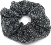 Scrunchie Haarelastiek Glitter Grijs Zilver